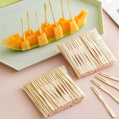 50 Piece's Bamboo Mini Tasting Forks| Wooden Fruit Forks| Appetizer Toothpicks