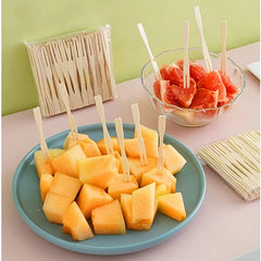 50 Piece's Bamboo Mini Tasting Forks| Wooden Fruit Forks| Appetizer Toothpicks