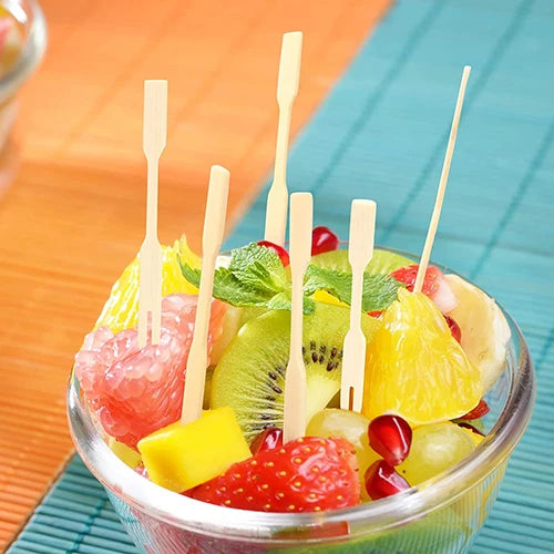 50 Piece's Bamboo Mini Tasting Forks| Wooden Fruit Forks| Appetizer Toothpicks