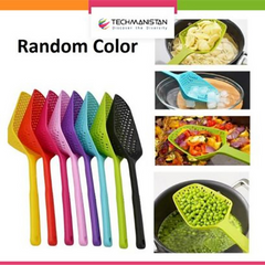 Random Color Plastic Spoon Slotted Drain Water Colander With Handle| For Baking