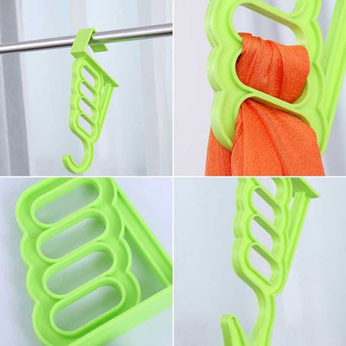 Pack of 2 - Random Color - Multifunctional Durable 4 Holes & 1 Hook Door Hanger