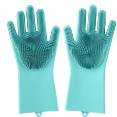 2in1 - Magic Silicone Dishwashing Gloves Wash Scrubber , Kitchen Tools for Dish