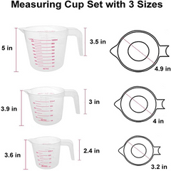 Measuring Jugs BPA-free Stackable Clear Heat-resistant Measuring Cups