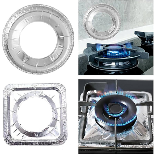 Pack of 10 - Aluminum Foil Round Gas Stove Burner Covers