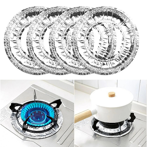 Pack of 10 - Aluminum Foil Round Gas Stove Burner Covers