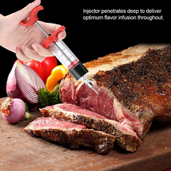 Stainless Steel BBQ Meat Marinade Flavor Seasoning Injector Needle