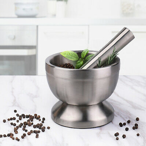 Bowl Shaped Stainless Steel Mortarr And Pestlee Sets