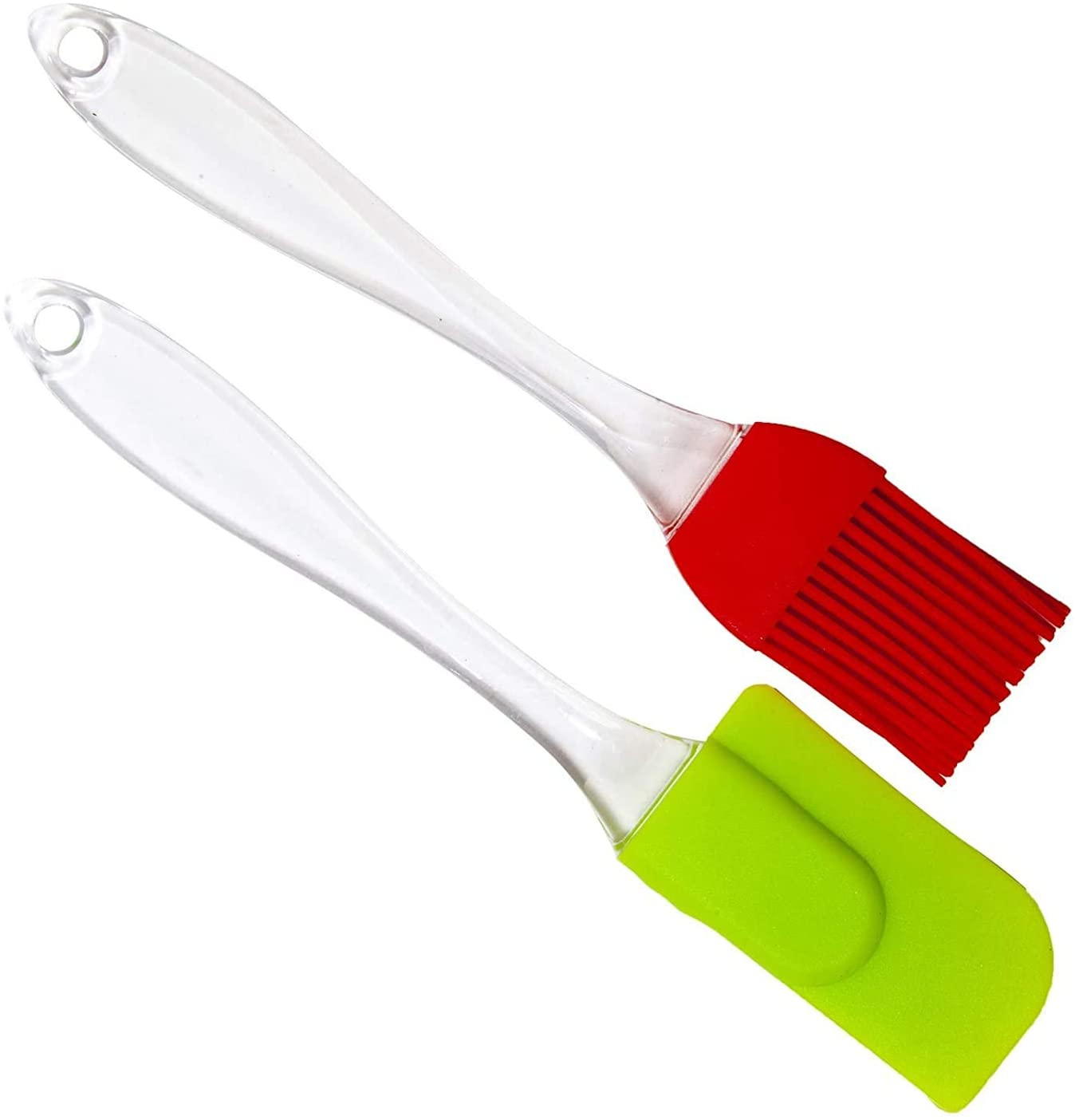 (Pack Of 2) Spatula & BBQ Oil Brush - Silicone Acrylic Transparent Spatula