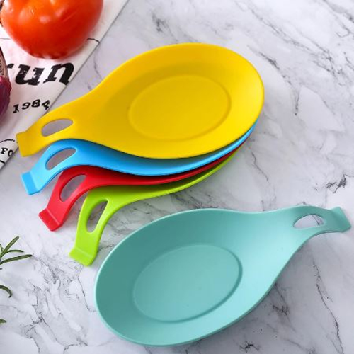 Random Color - Soft Silicone Spoon Holder Insulation Mat Silicone Heat