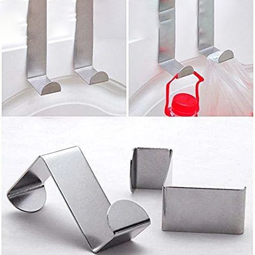 Pack Of 2 - Stainless Steel Over the Door Hanger Cabinet Hooks