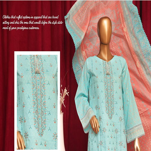 chiknkari lawn 3pc |Riwayat Embroidered