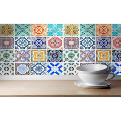 Pack Of 48 - Traditional Talavera Tiles Stickers For Bathroom & Kitchen