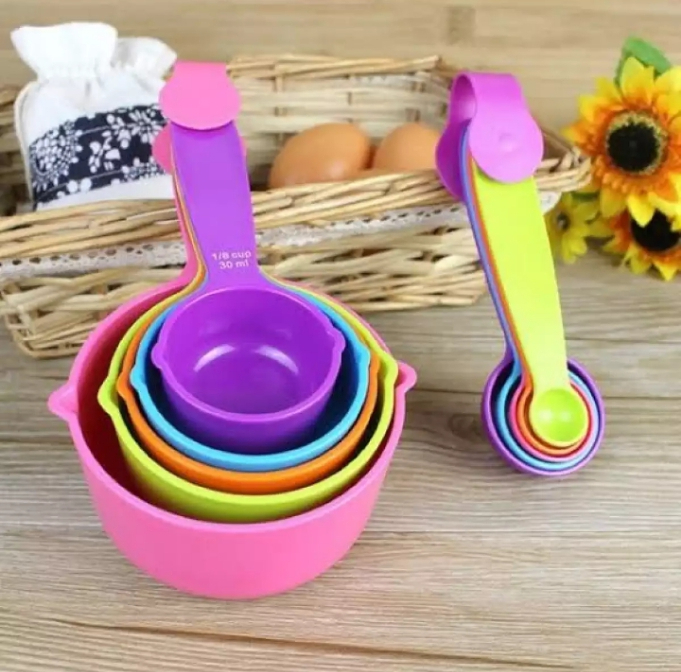 5pcs/set Measuring Spoons Colorful Plastic Measure Spoon Kitchen Baking Measurin