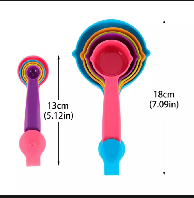 5pcs/set Measuring Spoons Colorful Plastic Measure Spoon Kitchen Baking Measurin