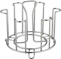 6 Cups Mug Glass Stand Holder stainless steel Cup Drying Rack