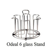 6 Cups Mug Glass Stand Holder stainless steel Cup Drying Rack