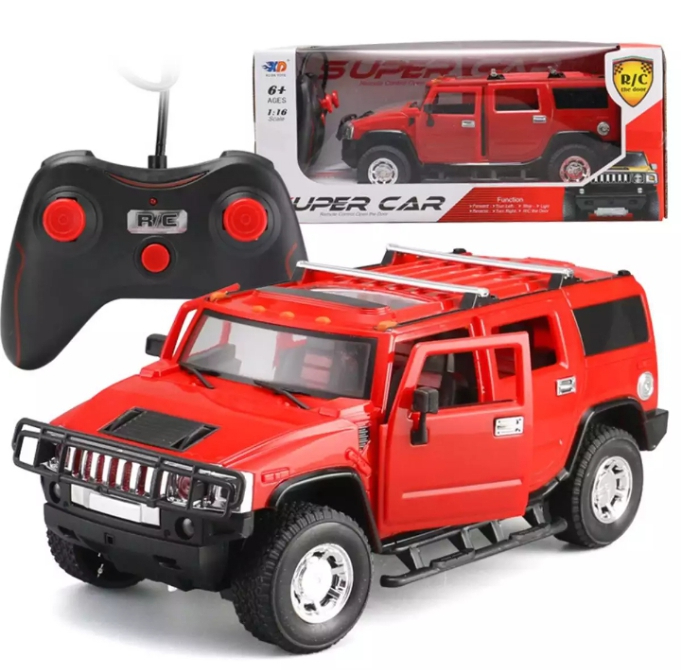 Flashing Lights Hummer Remote Control Car For Kids Color Red/Yellow