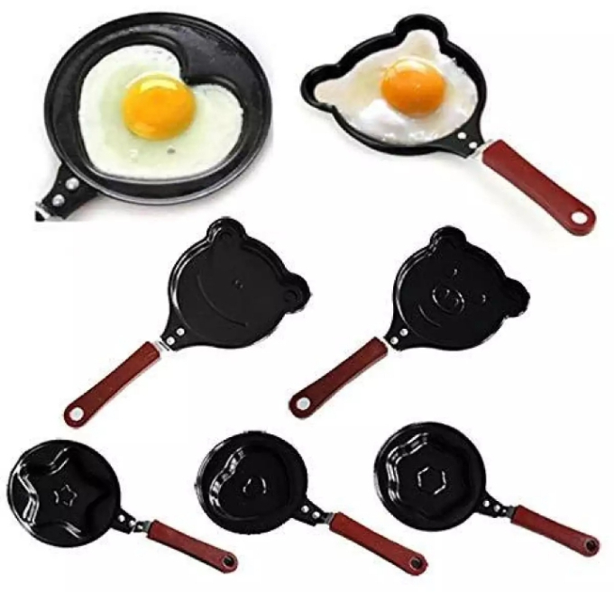 1 Pcs Mini Non Stick Pancake Egg Fryer Skillet Fry Frying Pan Molds No Lids Cook