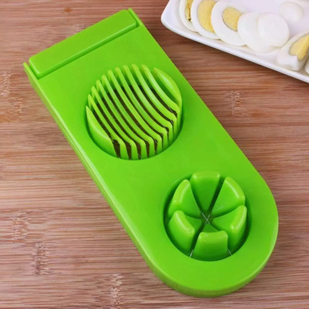 2 in 1 Plastic Egg Stainless Steel Cutter Egg Slicers