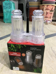 Crystal Acrylic Salt n Pepper Shakers Spices Jar - Pack of 2 Crystal Salt and Pe