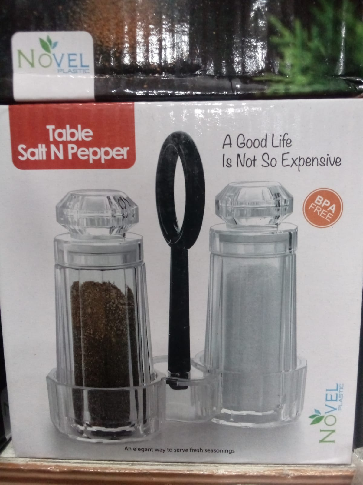 Crystal Acrylic Salt n Pepper Shakers Spices Jar - Pack of 2 Crystal Salt and Pe