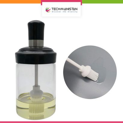 Glass Oil Bottle With Silicone Brush Oil Vinegar Dispenser Bottle with Pastry Br