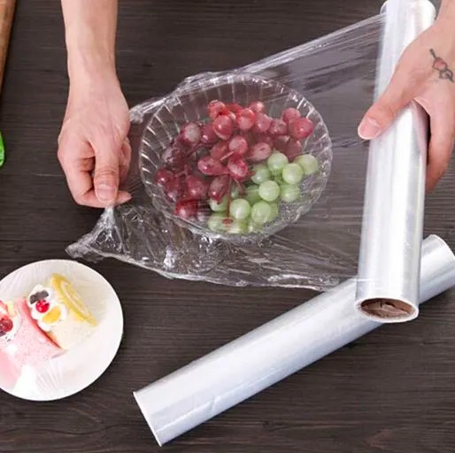 1 Roll Kitchen Transparent Plastic Wrap PE Cling Film Food Storage Plastic Film