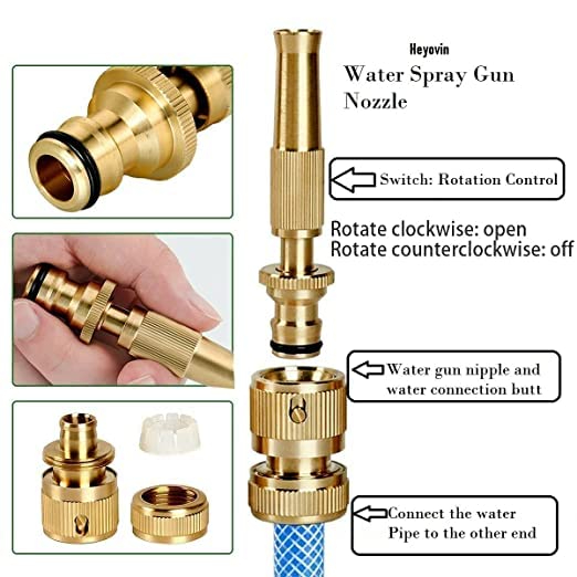 4 Modes High Pressure Brass Direct Nozzle Booster, Pure Copper Brass Spray