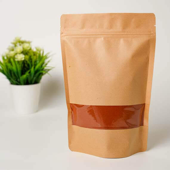 Pack of 25 - Kraft Paper Bag Standup Pouch Self Sealing Zipper Bag