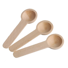 Pack of 6 - Mini Wooden Spoons, Spices Spoons, Small Round Wooden Kitchen Season