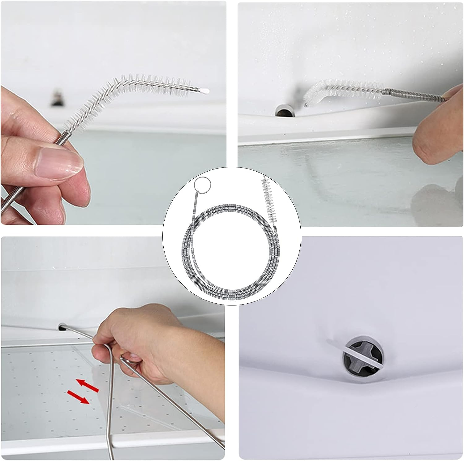 1M Extra Long Flexible Tube Pipe Cleaner Brush Fridge Cleaning Tool, Refrigerato