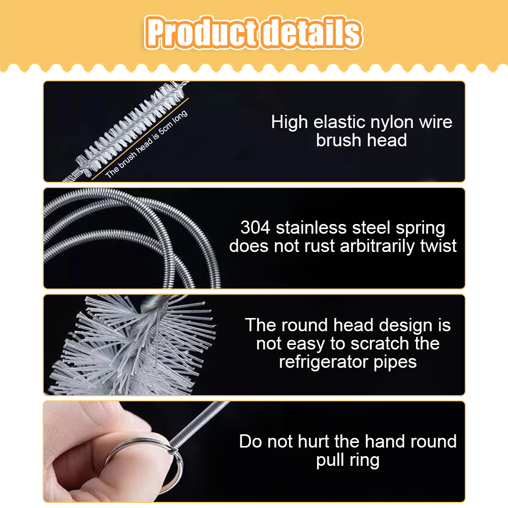 1M Extra Long Flexible Tube Pipe Cleaner Brush Fridge Cleaning Tool, Refrigerato