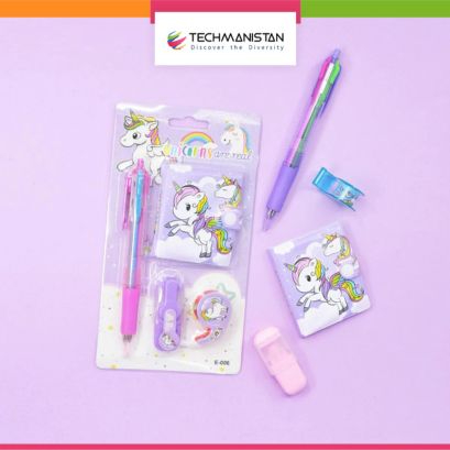 Unicorn Cartoon Diary With Pen, Washi Tape & Highlighter for Kids