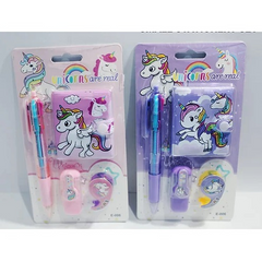 Unicorn Cartoon Diary With Pen, Washi Tape & Highlighter for Kids