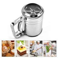 Handheld Stainless Steel Flour Shaker Mesh Flour Bolt Sifter Mechanical Sieve Cu