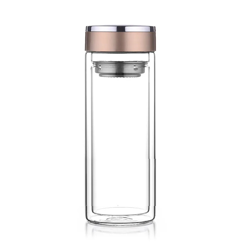 Techmanistan 500ml Double Wall Glass Tumbler, Coffee Tumbler, Hot & Cold Coffee