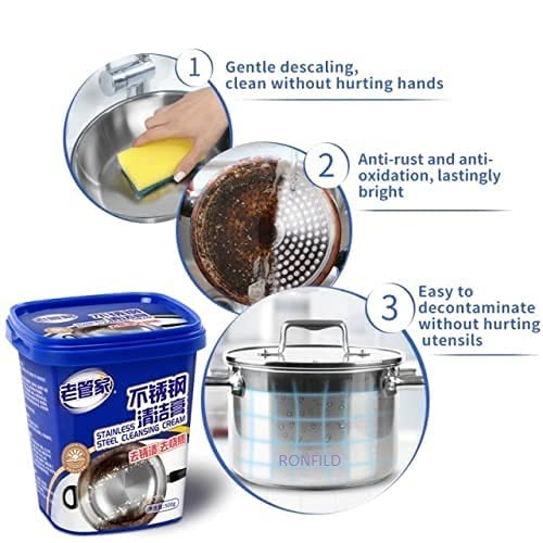 Cookware Cleaner, Oven & Cookware Cleaning Paste Stainless Steel Cleaning Paste