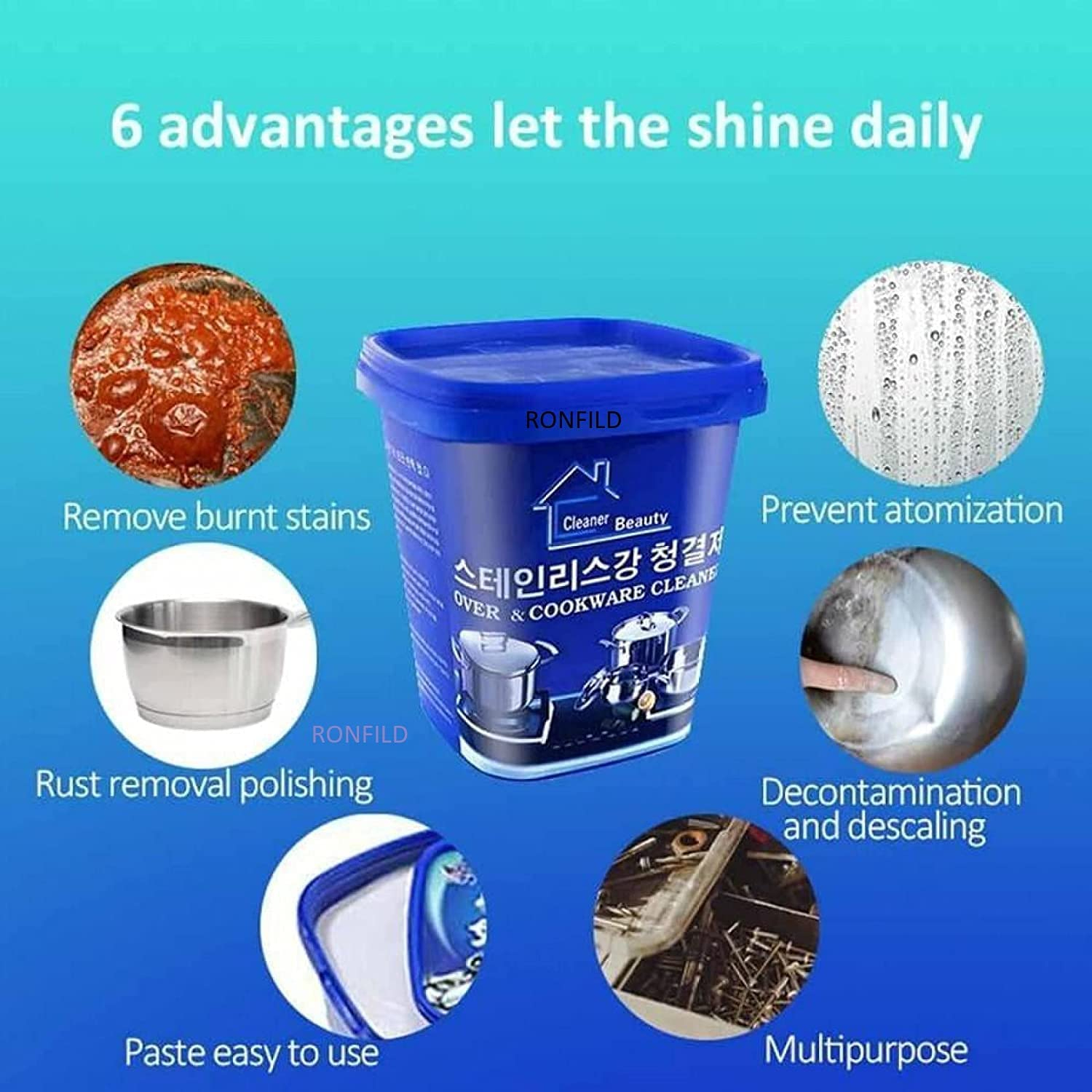 Cookware Cleaner, Oven & Cookware Cleaning Paste Stainless Steel Cleaning Paste