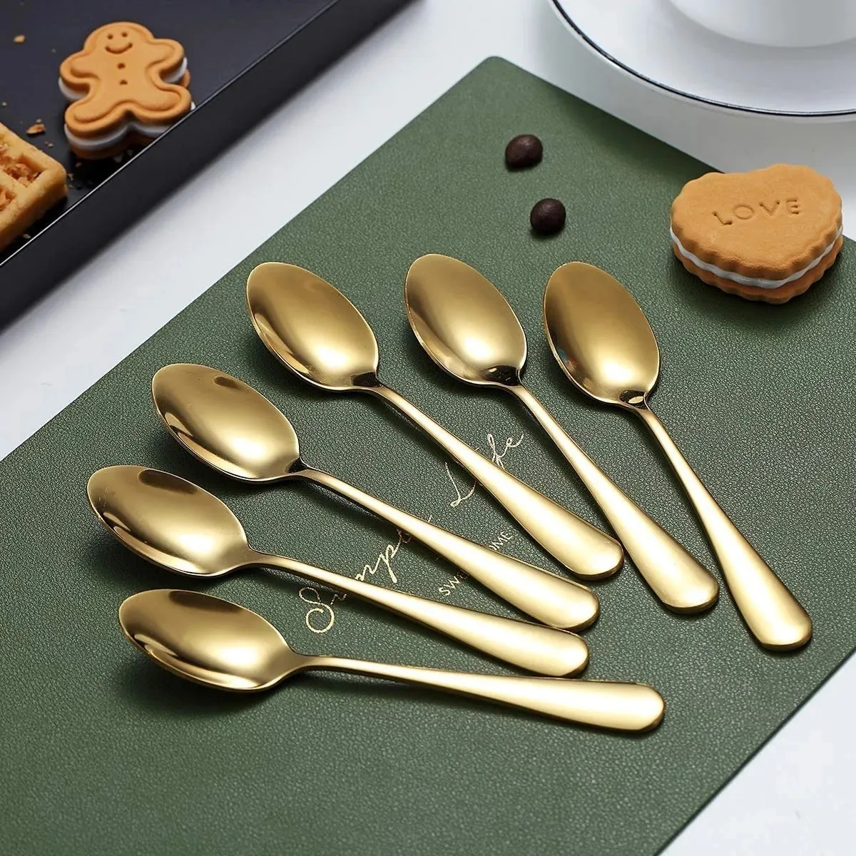 Set of 6 - Mirror Polished Stainless Steel Spoons