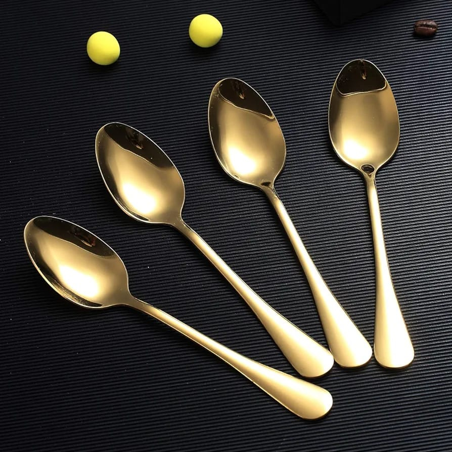 Set of 6 - Mirror Polished Stainless Steel Spoons