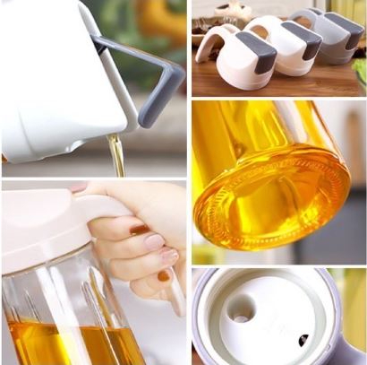 300ml Glass Oil Bottle Glass Olive Oil Dispenser Bottle with Automatic Cap