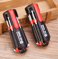 8 In 1 Multifunctional Portable Screwdriver Set With 6 Led Torch Screw Driver Re