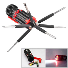 8 In 1 Multifunctional Portable Screwdriver Set With 6 Led Torch Screw Driver Re