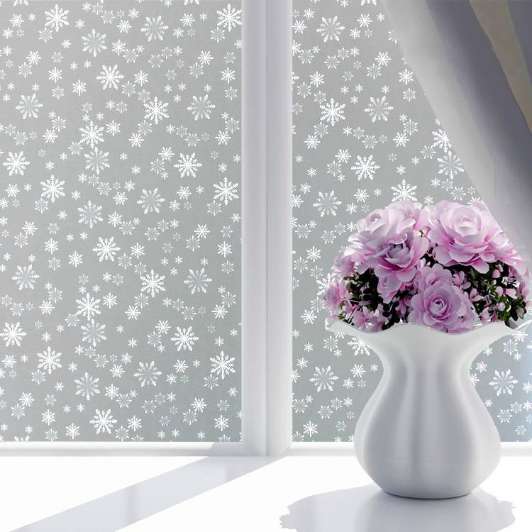 Flower Design Self-Adhesive Privacy Glass/Window Film - 45x200 cm