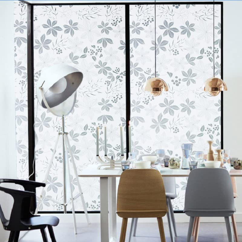 Flower Design Self-Adhesive Privacy Glass/Window Film - 45x200 cm