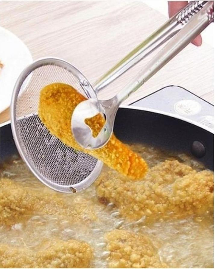 Frying Mesh Colander - Silver