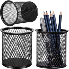 Metal Mesh Pen Container Pen Pencil Holder Organizer Cosmetic Round Pen Stand Ho