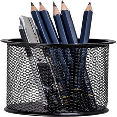 Metal Mesh Pen Container Pen Pencil Holder Organizer Cosmetic Round Pen Stand Ho