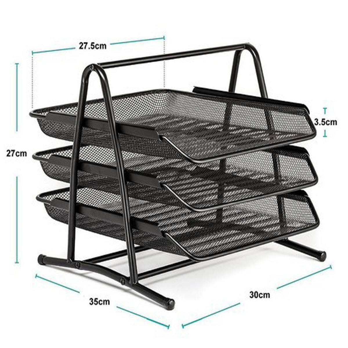 Heavy Duty Metal 3 Tier story Desktop Document Letter Tray