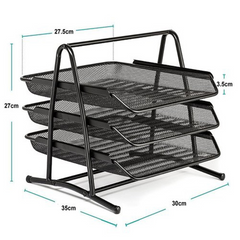 Heavy Duty Metal 3 Tier story Desktop Document Letter Tray